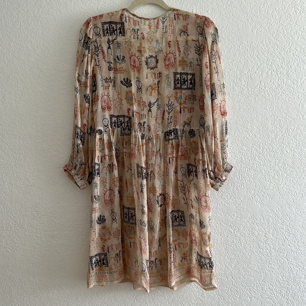 Velvet by Graham & Spencer Tawni Cleo embellished Western Boho Tan Dress Xsmall - Picture 8 of 11